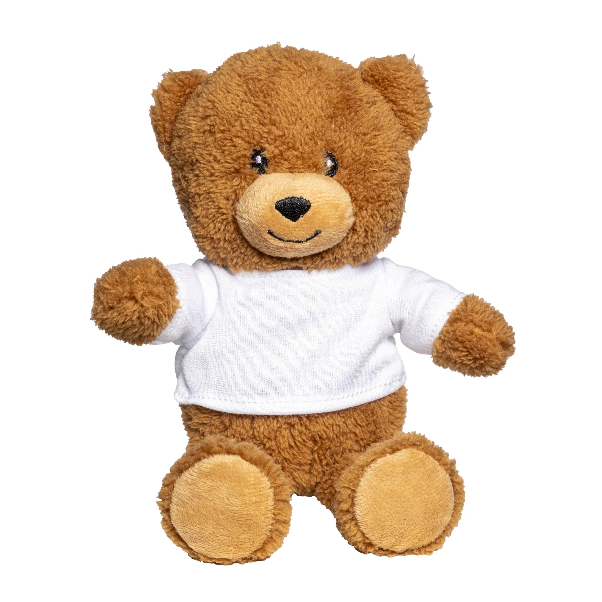 Orsetto peluche in poliestere con t-shirt personalizzabile Orsetto peluche in poliestere con t-shirt personalizzabile